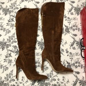 Guess dark natural suede boots
